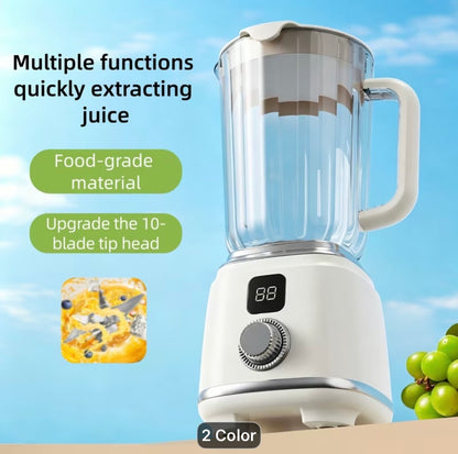 Blender and juicer with 10 blades